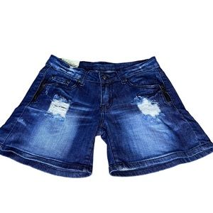 Machine Distressed Jean Short Size S
